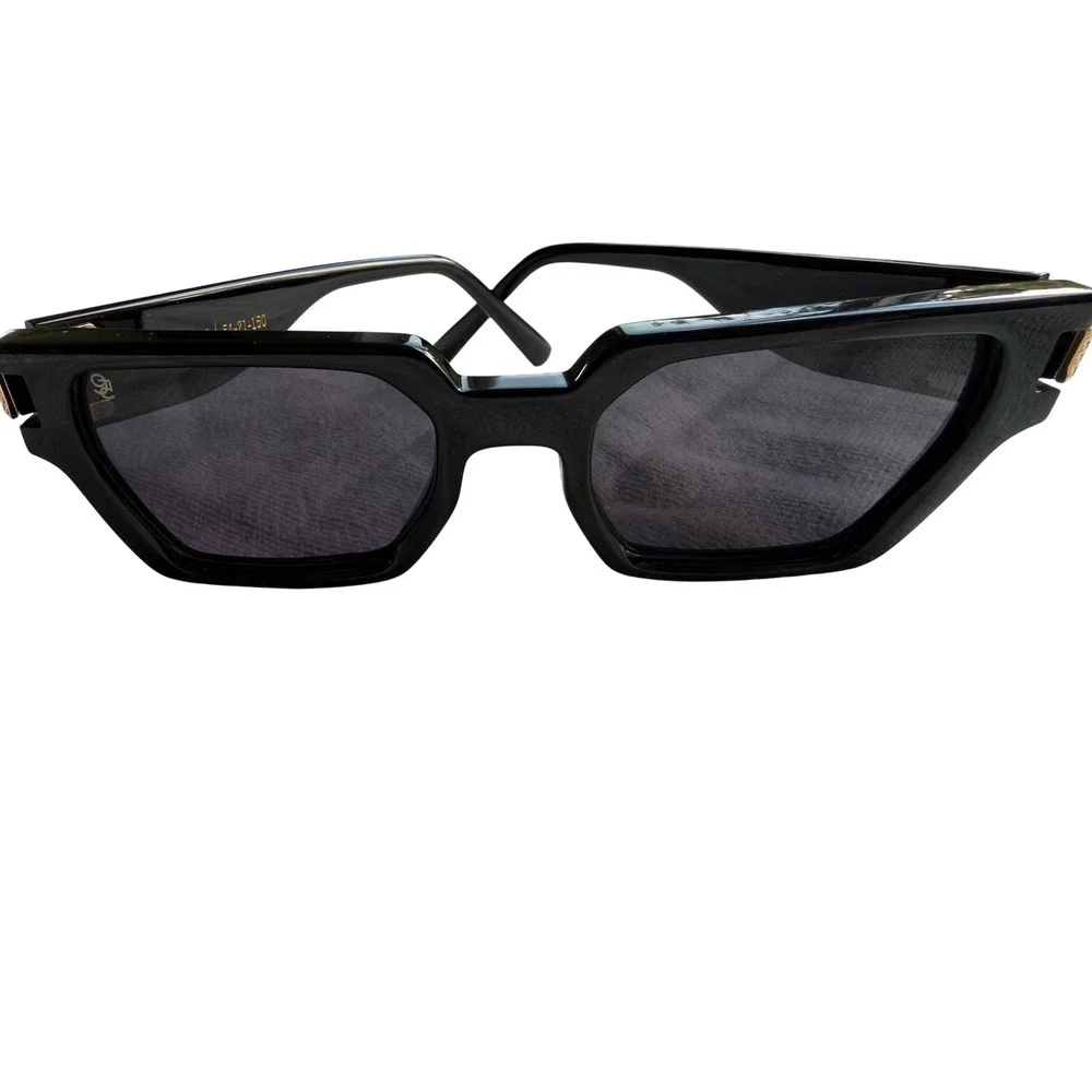 9FIVE Locks Sunglasses Black Gold Acetate Luxury Streetwear 54-21-150